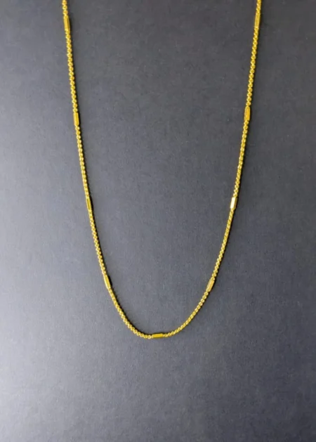 Gold plated designer chain for women beaded pattern lightweight imitation jewellery India