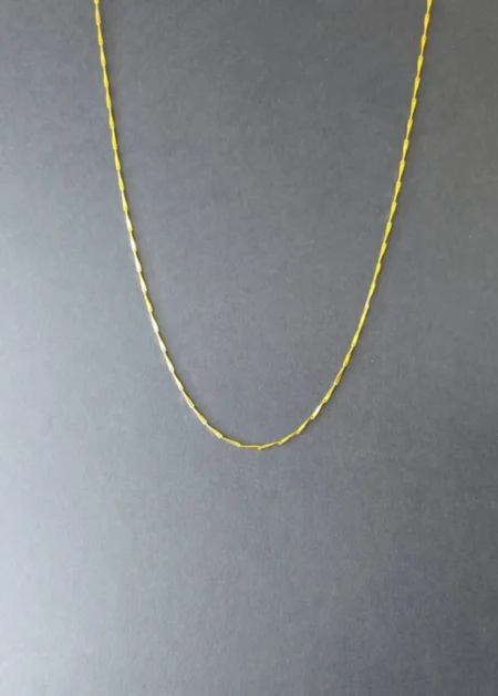 Gold plated simple chain for women 17 inch minimalist lightweight imitation jewellery India