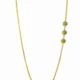 Gold plated side pendant long chain for women green stone imitation jewellery India