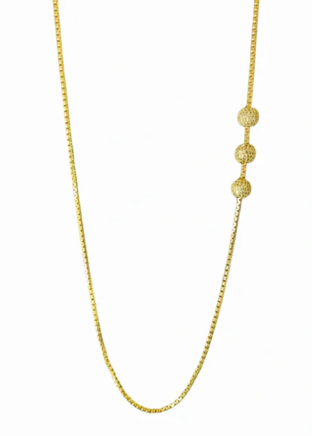 Gold plated side pendant long chain for women white stone imitation jewellery India