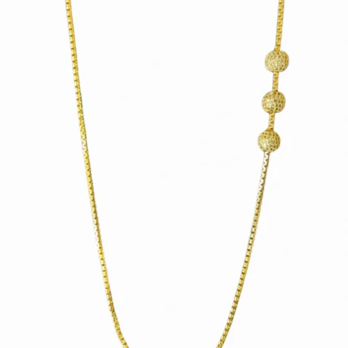 Gold plated side pendant long chain for women white stone imitation jewellery India